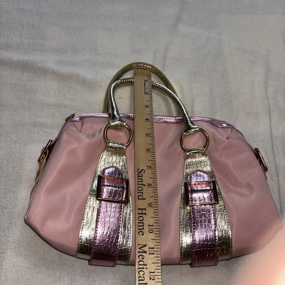 BCBG Paris Pink And Gold Handbag Pretty‎ In Pink Y2K Glam Artsy Maximalist